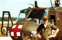 Chuck with "Huey" in Ft. Campbell, Kentucky