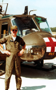 Chuck with "Huey" in Ft. Campbell, Kentucky